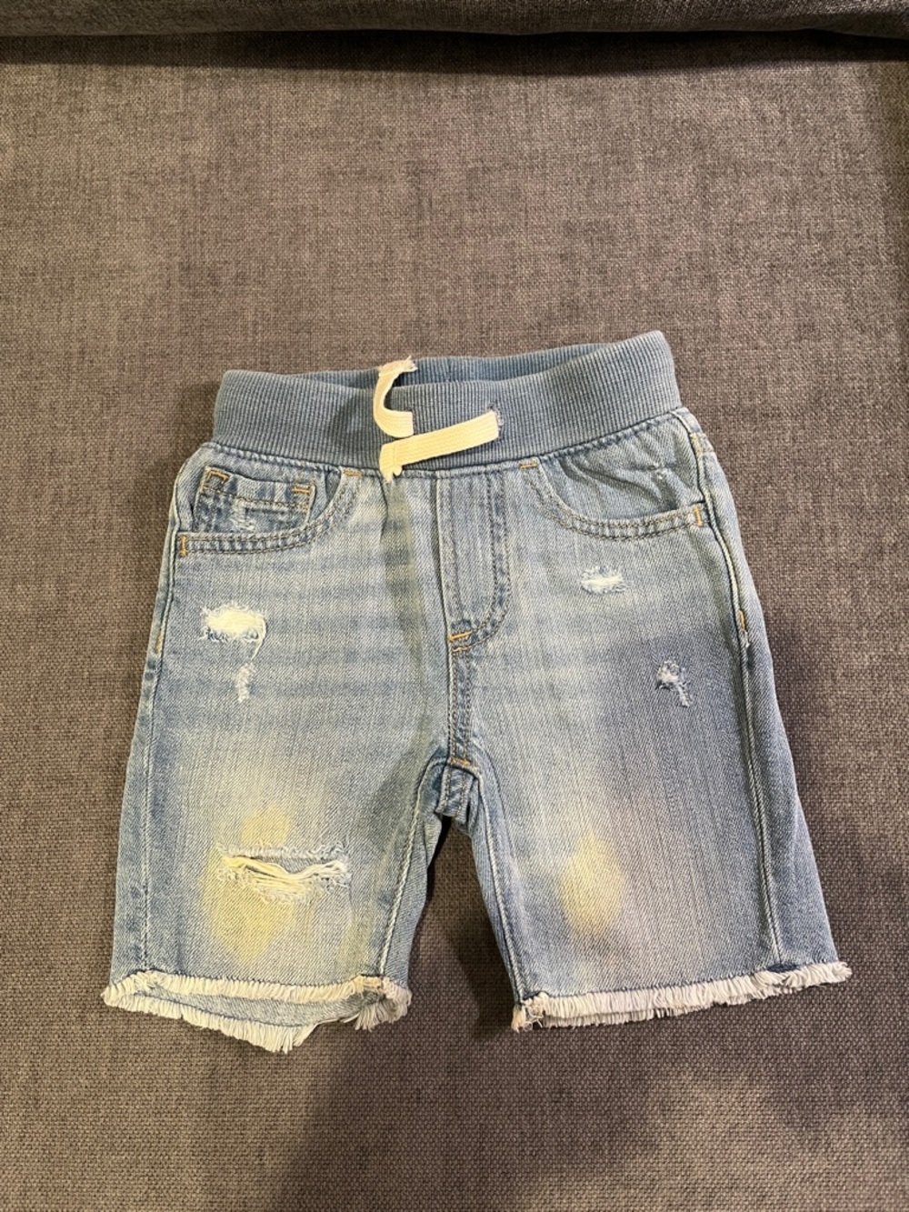 GAP kids Light Blue Distressed Denim Shorts with stretchy cotton Waist